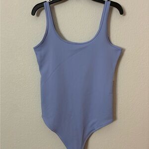 Abercrombie & Fitch Soft A&F Ribbed Bodysuit Lavender Scoop Neck Medium